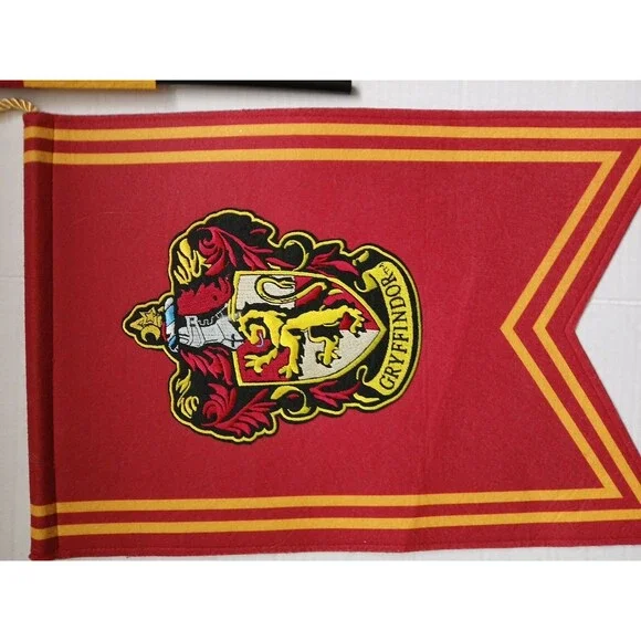 Harry Potter Lot Of 8 Miscellaneous Items Gryffindor Banner-flag, Slytherin Etc